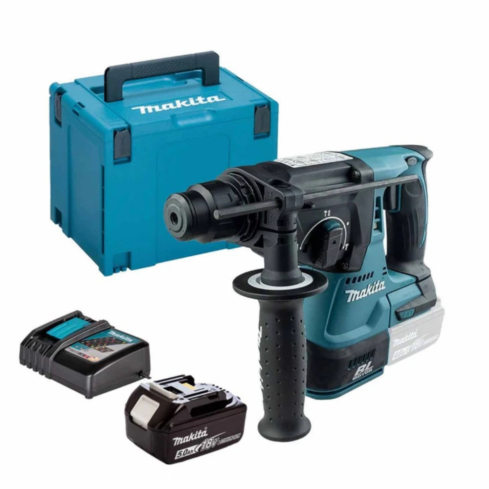 DHR242Z 18V Brushless SDS+ Rotary Hammer Drill with 1x 5.0Ah Battery, Charger and Makpac Carry Case
